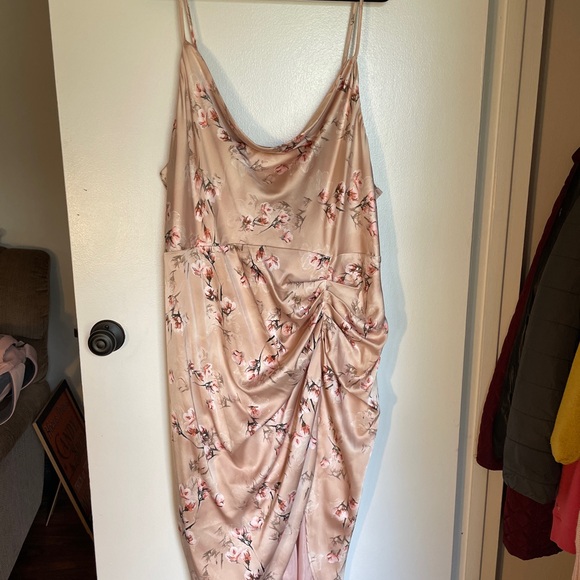 Dresses & Skirts - 24W Floral Pink Draped Wedding Guest Women's Dress